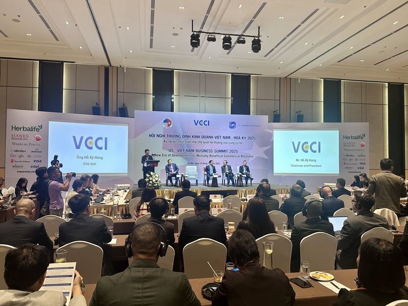 Hội nghị Thượng đỉnh Kinh doanh Việt Nam - Hoa Kỳ lần thứ 8 diễn ra tại Hà Nội vào sáng 12/11. Ảnh: HT