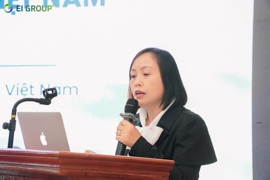 Bà Đỗ Thị Hằng – Giám đốc đề án, đại diện EI Group phát biểu về tầm nhìn, ý nghĩa của đề án. 4.jpg