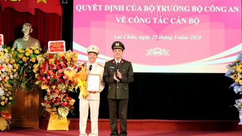 Công bố quyết định điều động, bổ nhiệm Phó Giám đốc Công an tỉnh Lai Châu