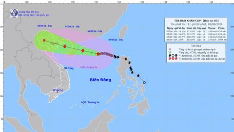 Bão số 3 tiếp tục mạnh lên thành siêu bão