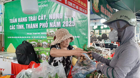 Sầu riêng, nhãn lồng hút khách tại Tuần hàng trái cây Hà Nội