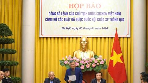 Công bố lệnh của Chủ tịch nước về các luật về thuế, đầu tư và thương mại điện tử