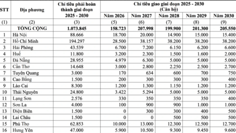 Chính phủ giao chỉ tiêu nhà ở xã hội cho 34 tỉnh/thành