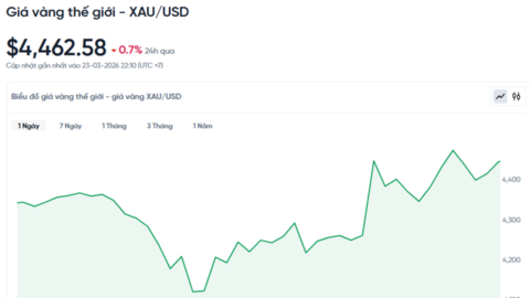 Giá vàng hôm nay (24/3): Giá vàng thế giới có nhịp phục hồi