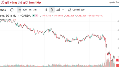 Giá vàng hôm nay (2/6): Rơi mạnh, rời mốc 4.500 USD/ounce