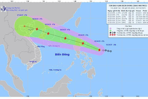 Bão Matmo giật cấp 10, mỗi giờ đi được 15-20km
