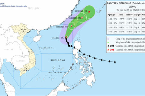 Bão Fung-wong chuẩn bị suy yếu thành áp thấp nhiệt đới