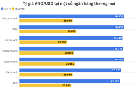 Ngày 11/8: Tỷ giá trung tâm tăng 25 đồng
