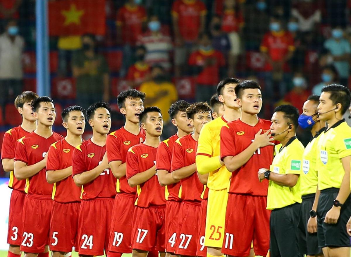 U23 Việt Nam đối đầu U23 Timor Leste trong trận bán kết 2 giải U23 Đông Nam Á 2022 lúc 19h30 tối nay. (Ảnh: VFF). 