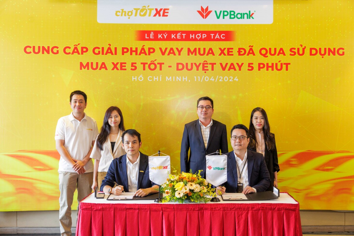 VPBank và Chợ Tốt Xe hợp tác triển khai gói vay mua xe 5 tốt, duyệt vay 5 phút