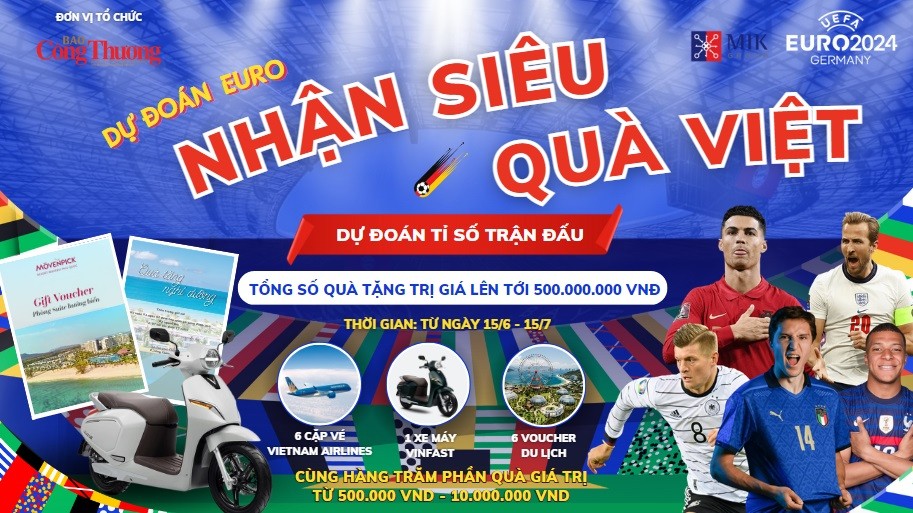 Công bố kết quả 'Dự đoán EURO - Nhận siêu quà Việt' ngày 2/7