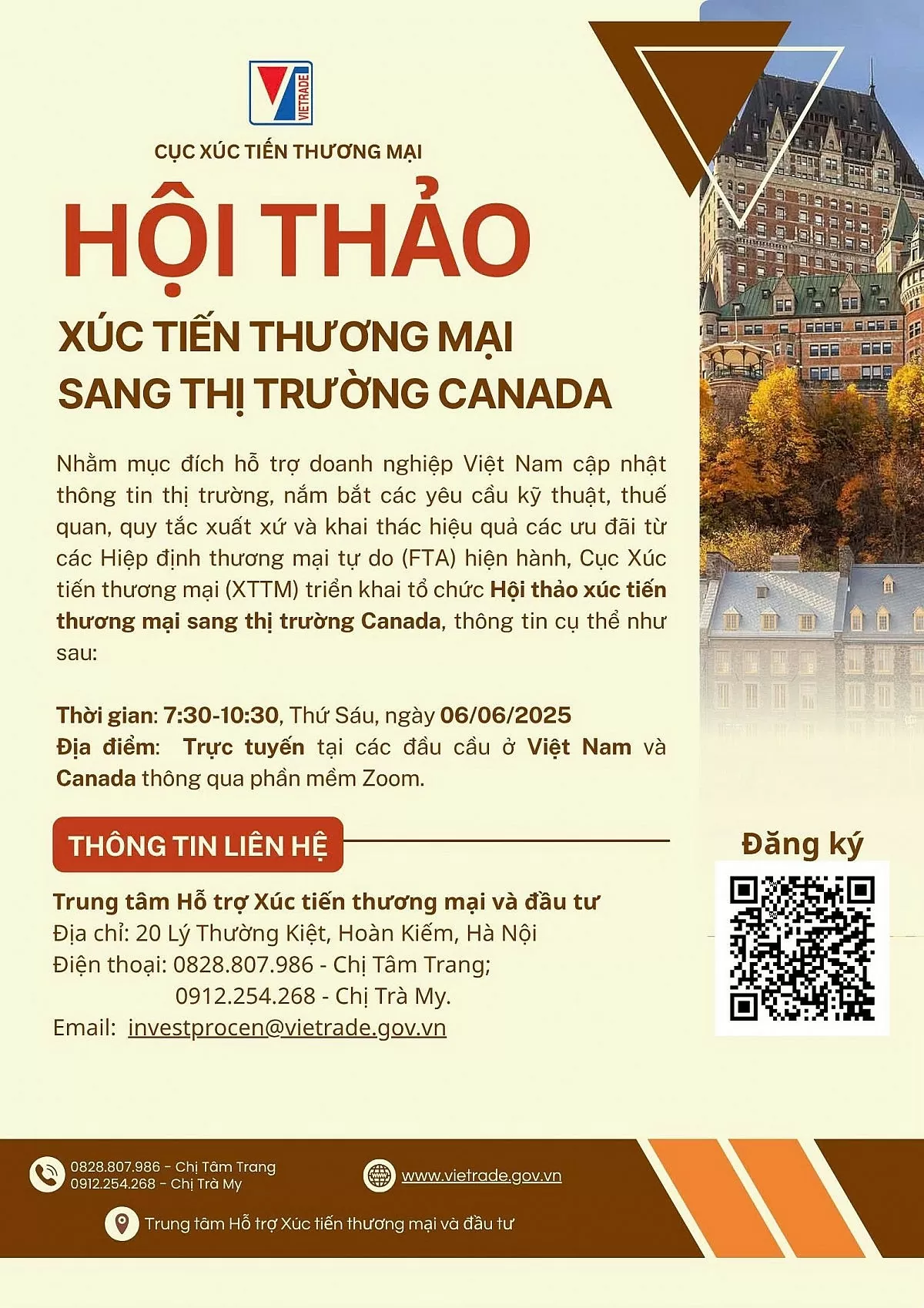 Hội thảo xúc tiến thương mại sang thị trường Canada
