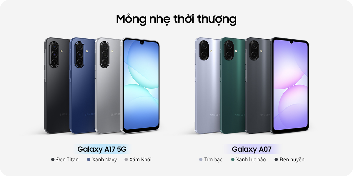 Samsung ra mắt Galaxy A17 và A07: Smartphone phổ thông nay đã có AI, camera 50 "chấm", giá từ 3.39 triệu- Ảnh 6. Samsung ra mắt Galaxy A17 và A07: Smartphone phổ thông nay đã có AI, camera 50 "chấm", giá từ 3.39 triệu- Ảnh 6.