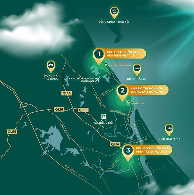 Phối cảnh 3 dự án. Ảnh: Sun Group
