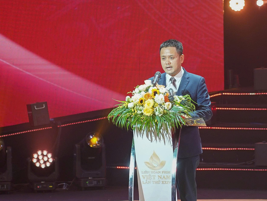 Ông Đặng Trần Cường - Cục trưởng Cục Điện ảnh, Trưởng Ban Tổ chức LHPVN 24 phát biểu tại buổi lễ. Ảnh: LHPVN 24. z7262188447733-9770000902cd5ece0ceb5e4e53da0694.jpg