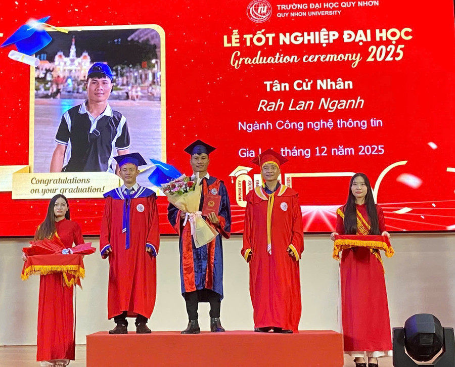 Trường Đại học Quy Nhơn trao bằng tốt nghiệp đợt 2 cho 603 sinh viên.