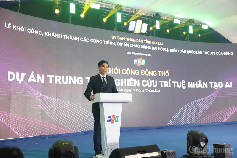 Ông Lâm Hải Giang, Phó Chủ tịch UBND tỉnh Gia Lai phát biểu tại Lễ khởi công.