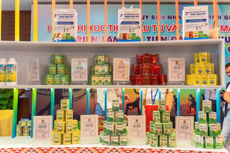 Sản phẩm trưng bày trong khuôn khổ Hội nghị Xúc tiến đầu tư tỉnh Gia Lai năm 2025. Ảnh: Hiền Mai