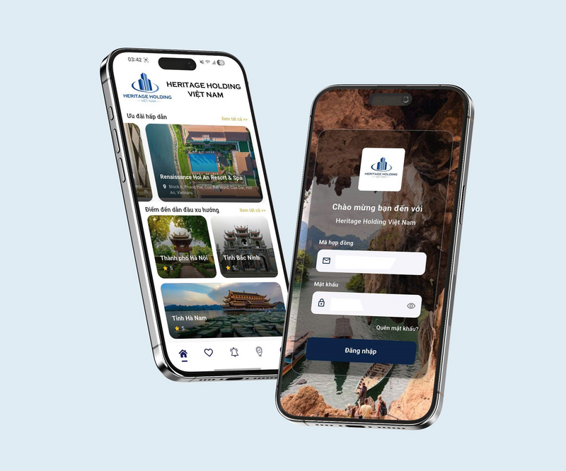 Ứng dụng E-Booking. Ảnh: Heritage Holding Việt Nam