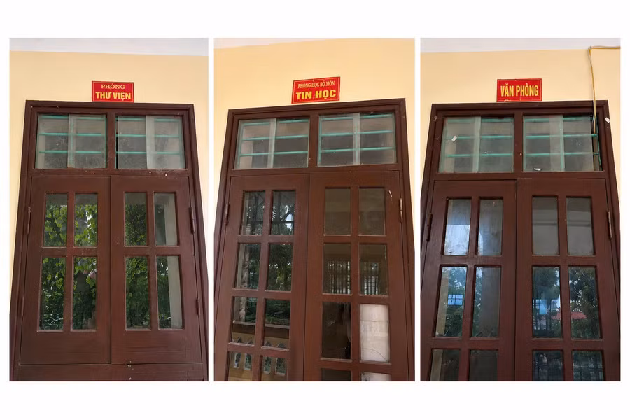 Nhà trường tận dụng phòng chức năng làm phòng học cho học sinh. z8011645641279-28d5683b0ceb7fdc5c246ea64481653b.jpg