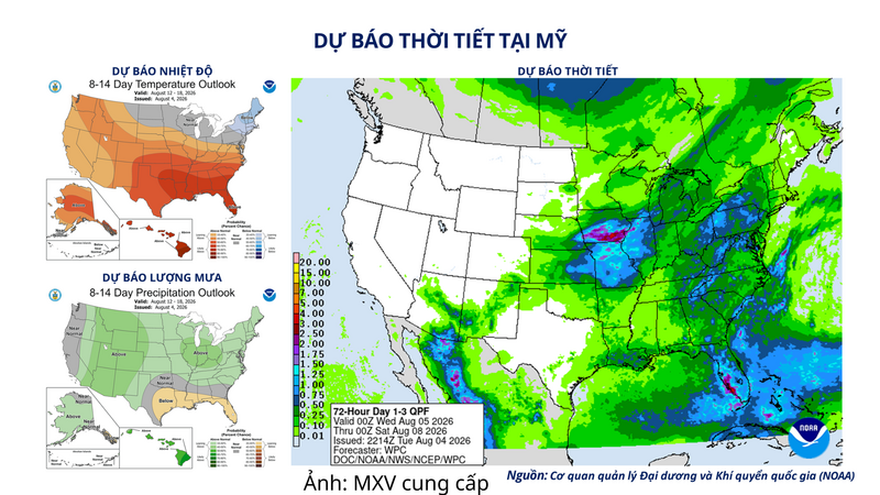 Dự báo thời tiết tại Mỹ.