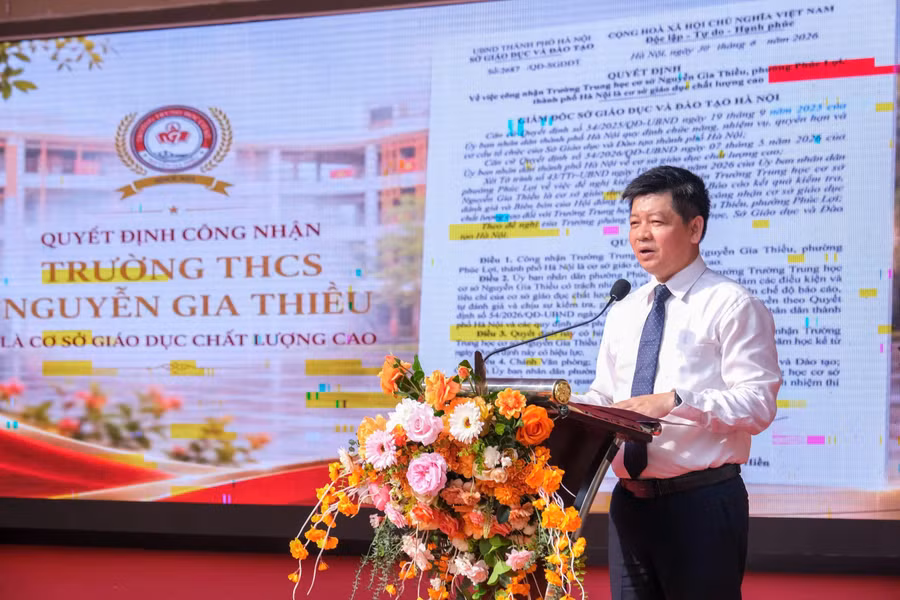 Ông Phạm Quốc Toản, Phó giám đốc Sở GD&ĐT Hà Nội phát biểu. gt11.jpg
