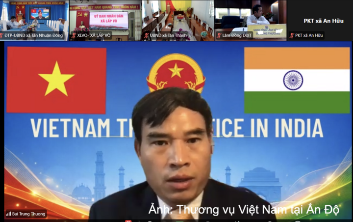 Ông Bùi Trung Thướng, Tham tán Thương mại, Trưởng Thương vụ Việt Nam tại Ấn Độ phát biểu khai mạc hội thảo.