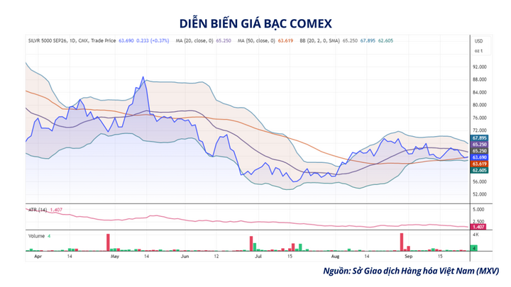 Diễn biến giá bạc COMEX.