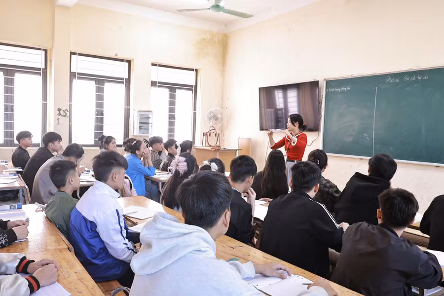 Giờ học tại Trường Trung cấp nghề miền núi Thanh Hóa.