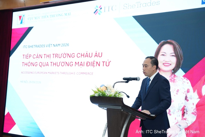 Ông Đào Việt Anh - Trưởng phòng Quan hệ quốc tế, Cục Xúc tiến thương mại, Bộ Công Thương phát biểu khai mạc