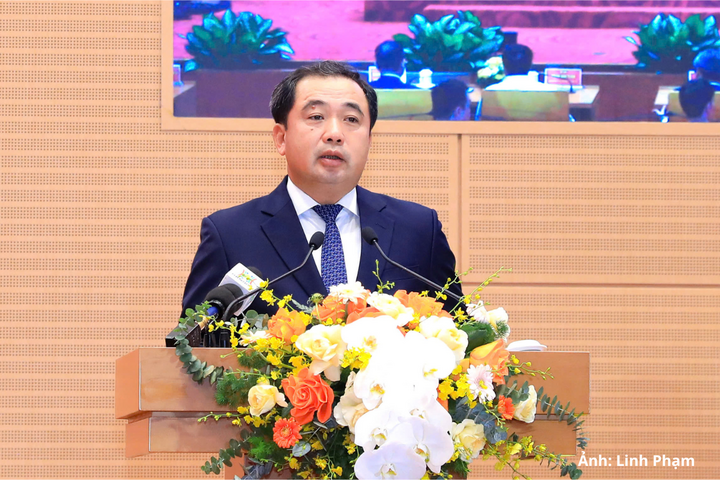 Bí thư Thành ủy Hà Nội Trần Đức Thắng phát biểu tại buổi lễ.