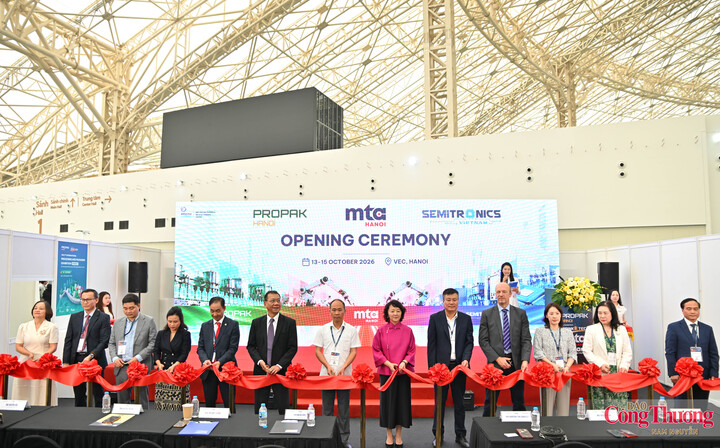 MTA Hanoi 2026, ProPak Hanoi 2026 và SemiTronics Vietnam 2026 chính thức khai mạc tại Trung tâm Triển lãm Việt Nam (VEC), Đông Anh, Hà Nội.