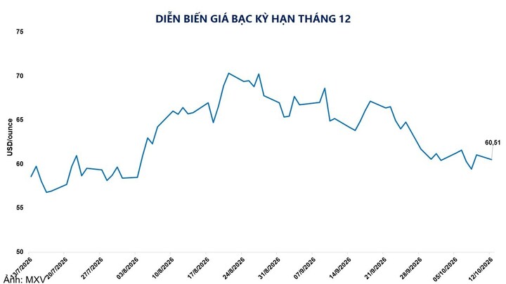Diễn biến giá bạc kỳ hạn tháng 12.