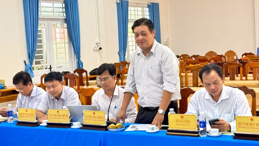 Đại diện lãnh đạo xã An Cư phát biểu tại buổi làm việc. 1000097742.jpg