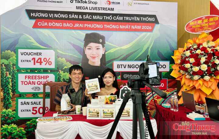 UBND phường Thống Nhất (tỉnh Gia Lai) phối hợp với Tiktok Shop và Hiệp hội Thương mại điện tử Việt Nam tổ chức chương trình livestream với chủ đề “Hương vị Nông sản & Sắc màu Thổ cẩm truyền thống của đồng bào Jrai phường Thống Nhất năm 2026”.