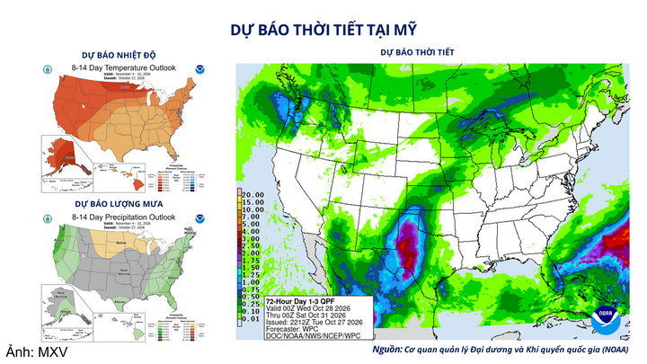 Dự báo thời tiết Mỹ.